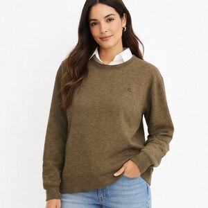 Lauren Ralph Lauren Olive Green Crewneck Sweatshirt Relaxed Fit Sz XL